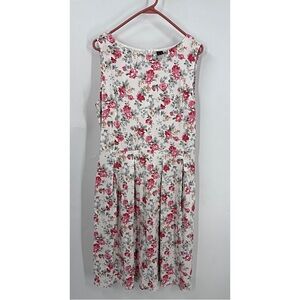 VFSHOW vintage cotton blend Floral Sleeveless fit, and flair Dress XL
